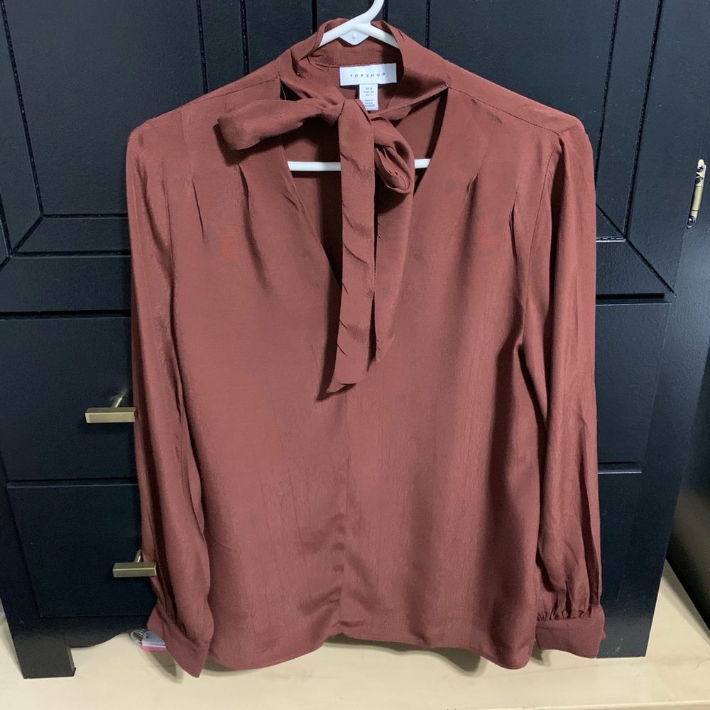 NWOT Topshop Rust/Burnt Orange Long sleeve Top